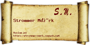 Strommer Márk névjegykártya
