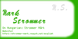mark strommer business card
