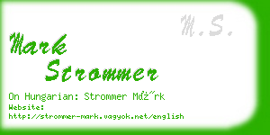 mark strommer business card